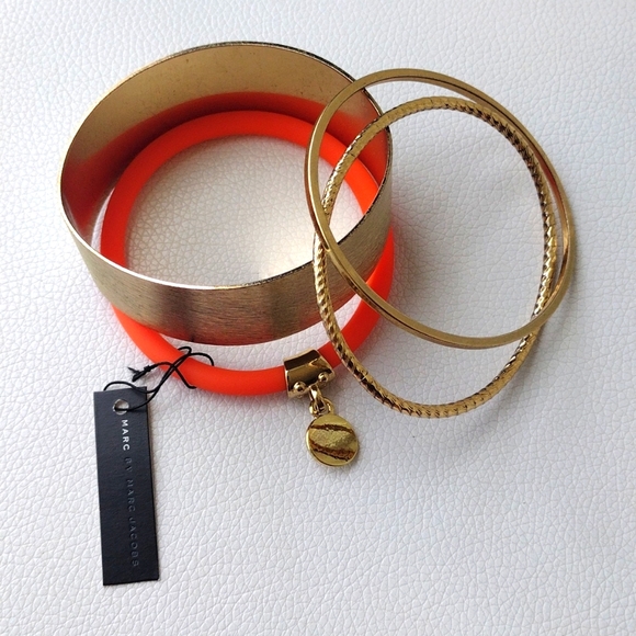 Marc By Marc Jacobs Vibrant Orange Bracelet with Gold Accent - Picture 11 of 12